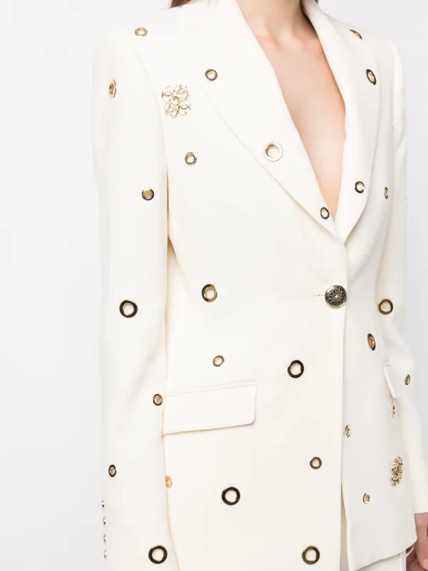 White 2024 eyelet blazer