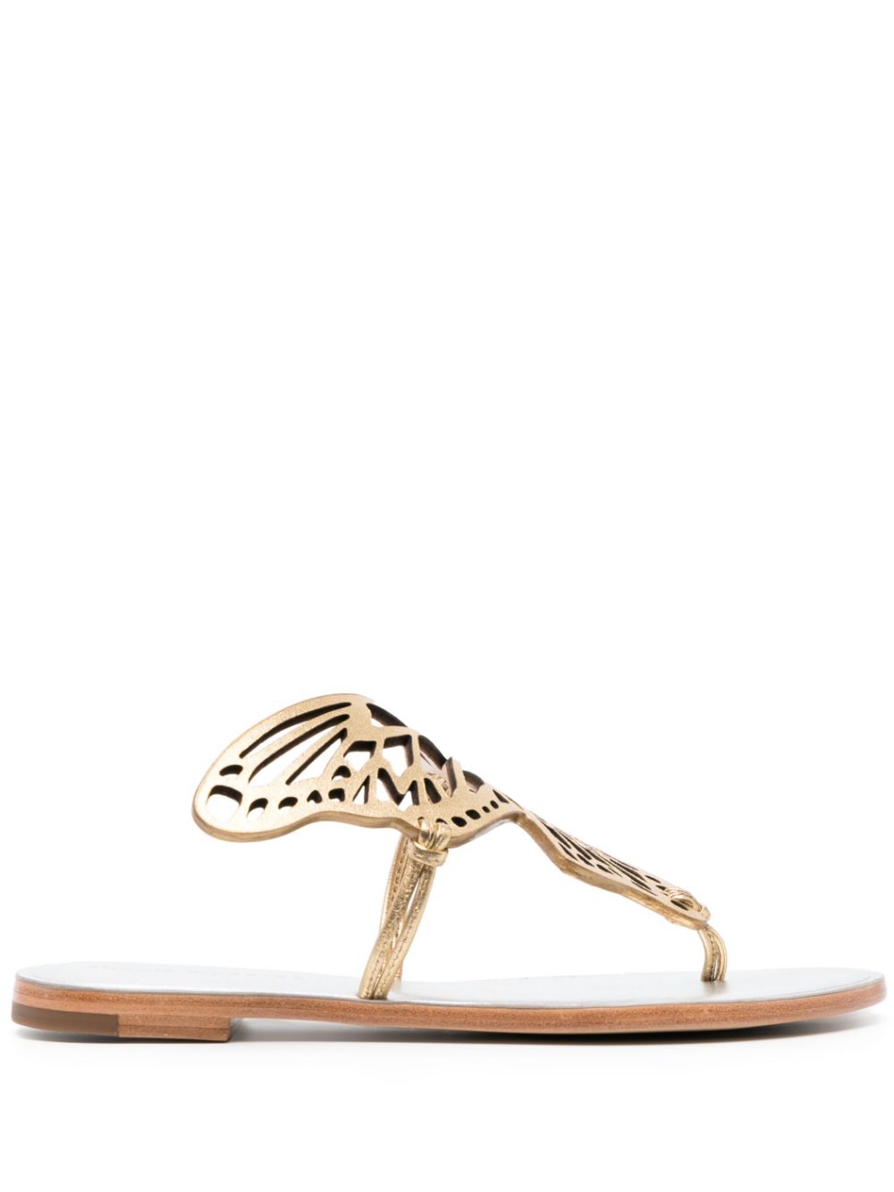 Shop Sophia Webster Talulah Butterfly Leather Slides In Gold