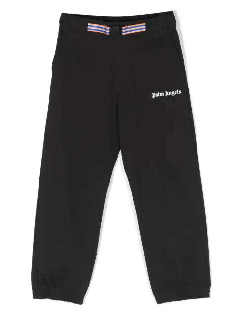 Palm Angels Kids logo-print cotton trousers