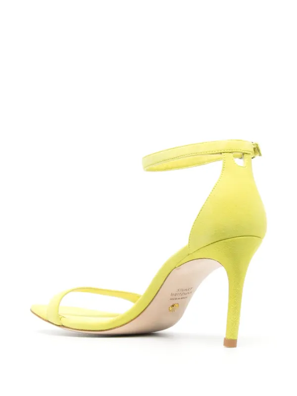Stuart Weitzman 80mm open toe Sandals Green FARFETCH UK