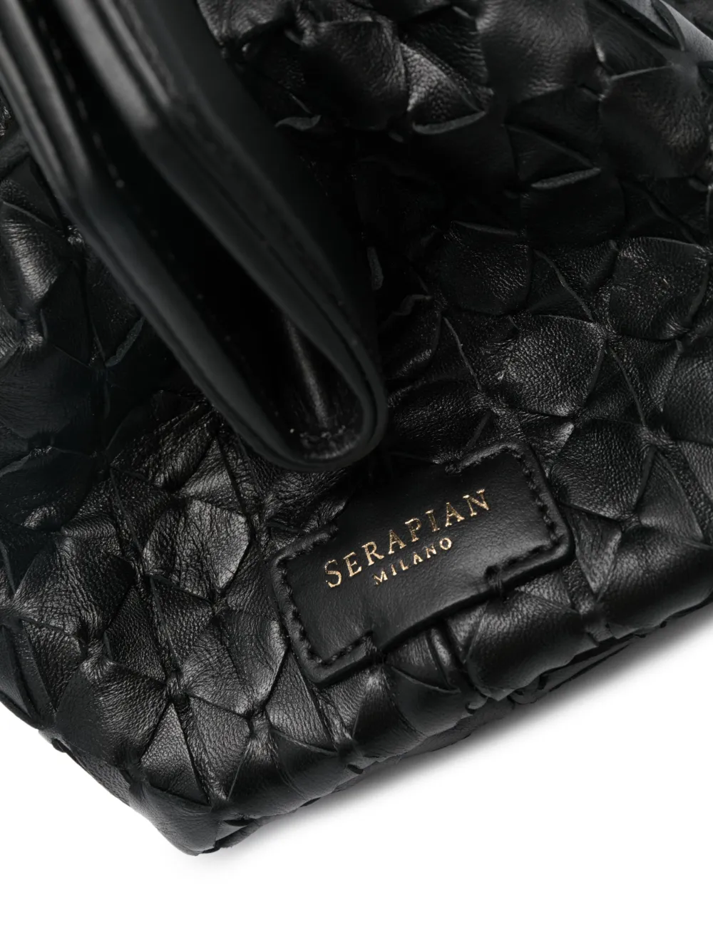 Serapian Mini Secret Mosaico Clutch Bag in Black, view 4
