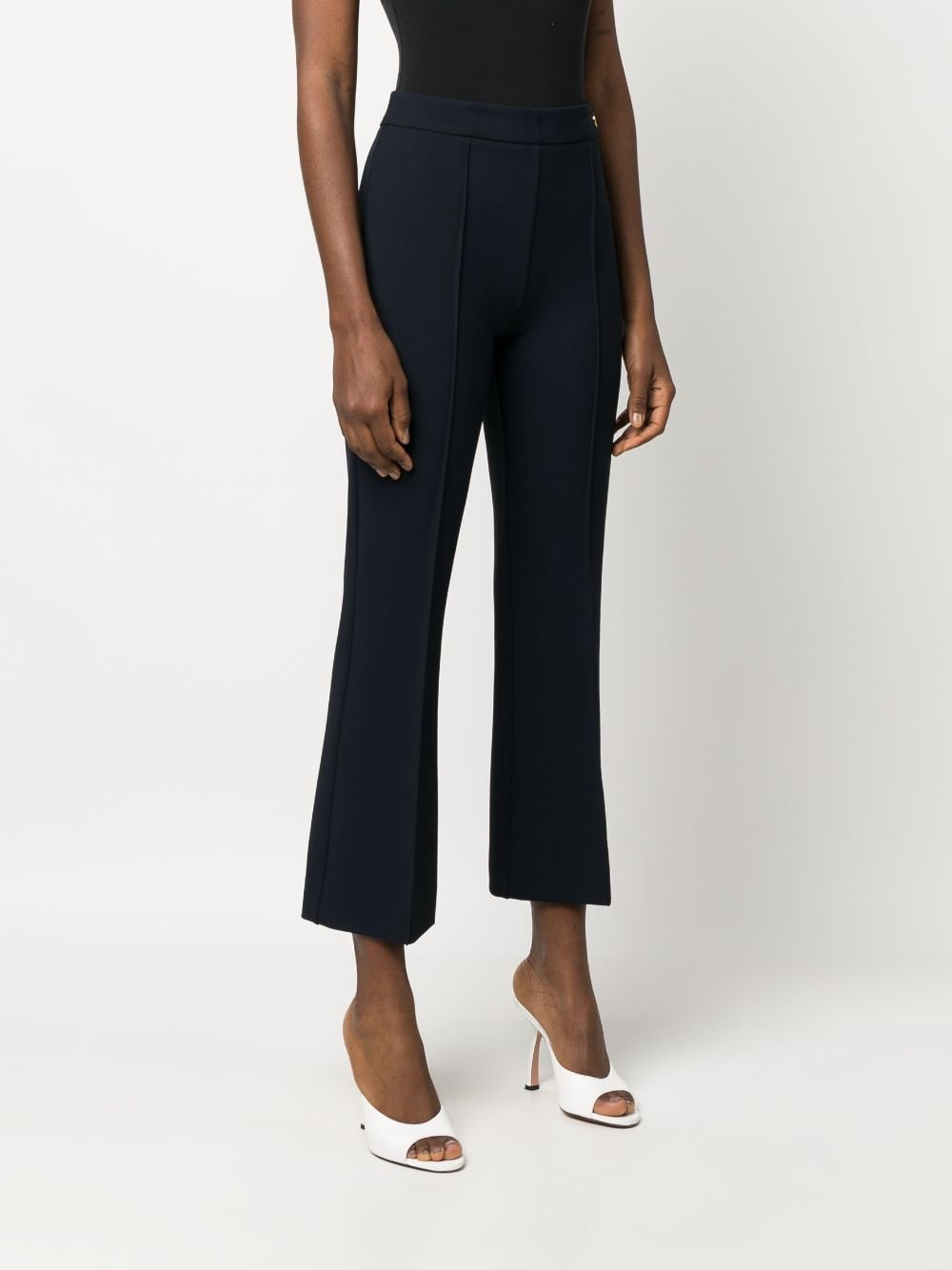 Shop Callas Milano Lola High-waisted Flared Trousers In Blue