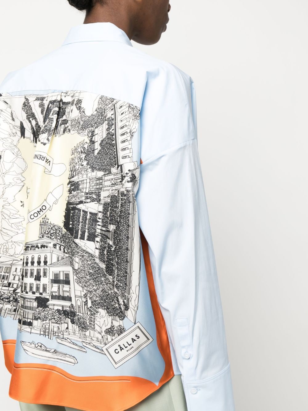 Shop Callas Milano Sirene Graphic-print Shirt In Blue