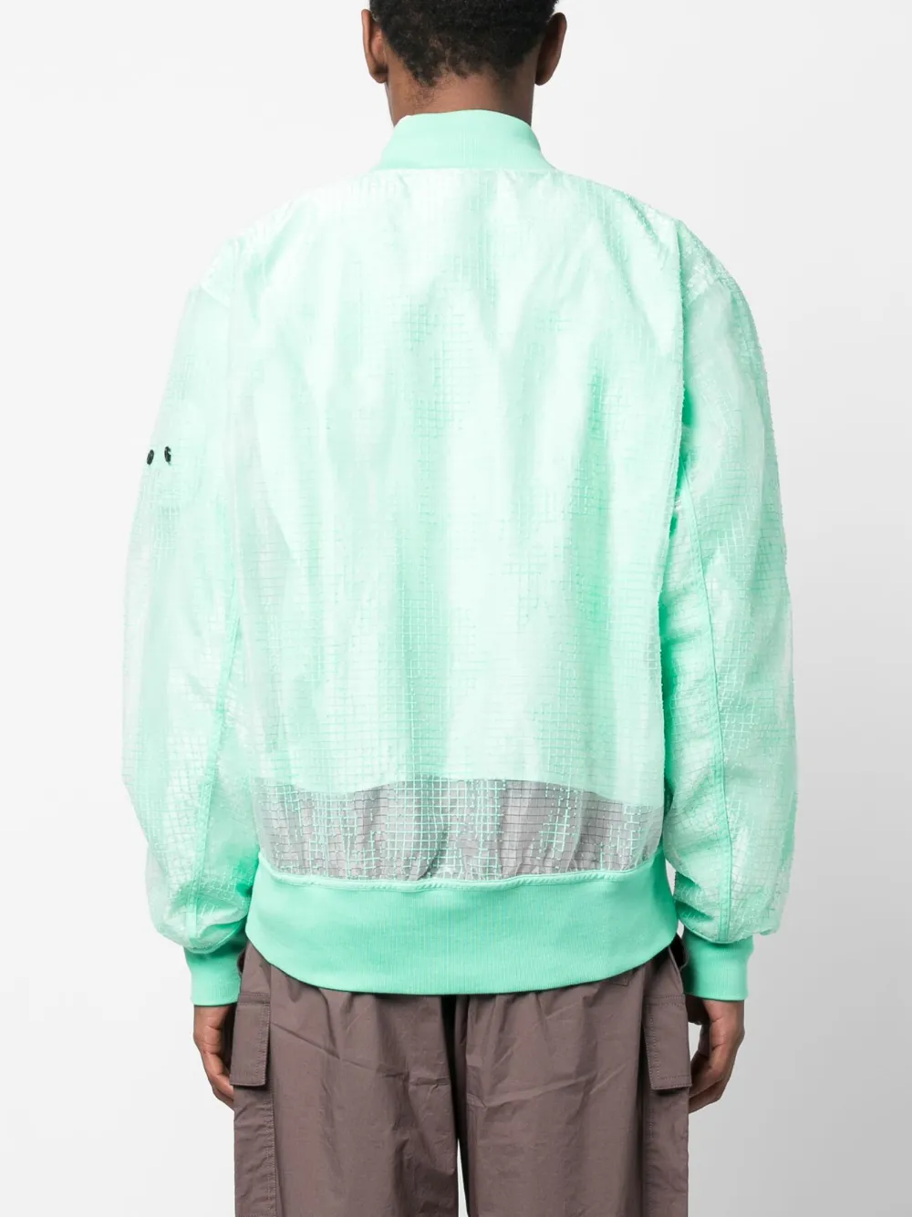 Shop Stone Island Shadow Project Mesh-panel Bomber Jacket In Green