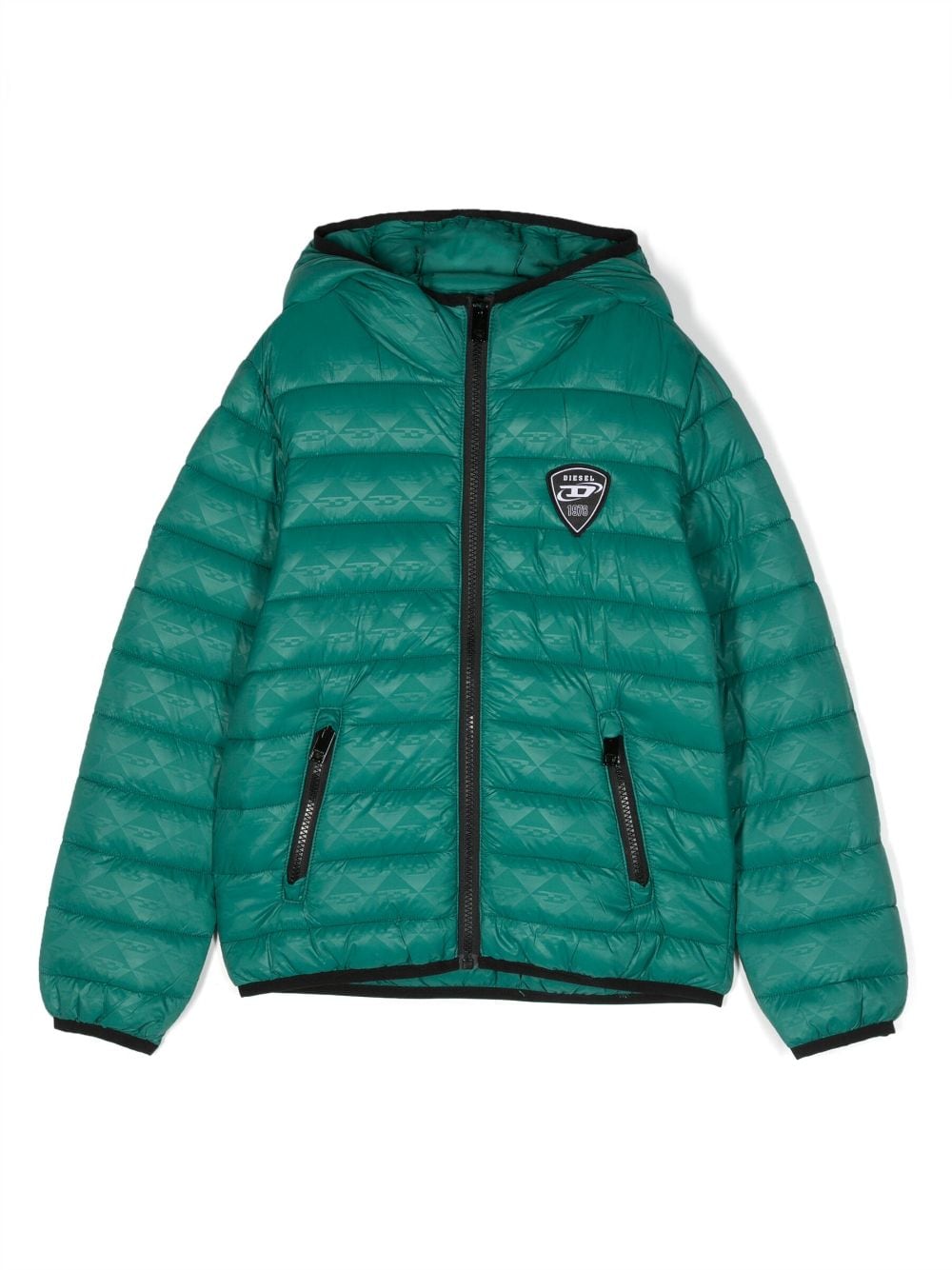 Diesel Kids Jkopu quilted hooded jacket - Green