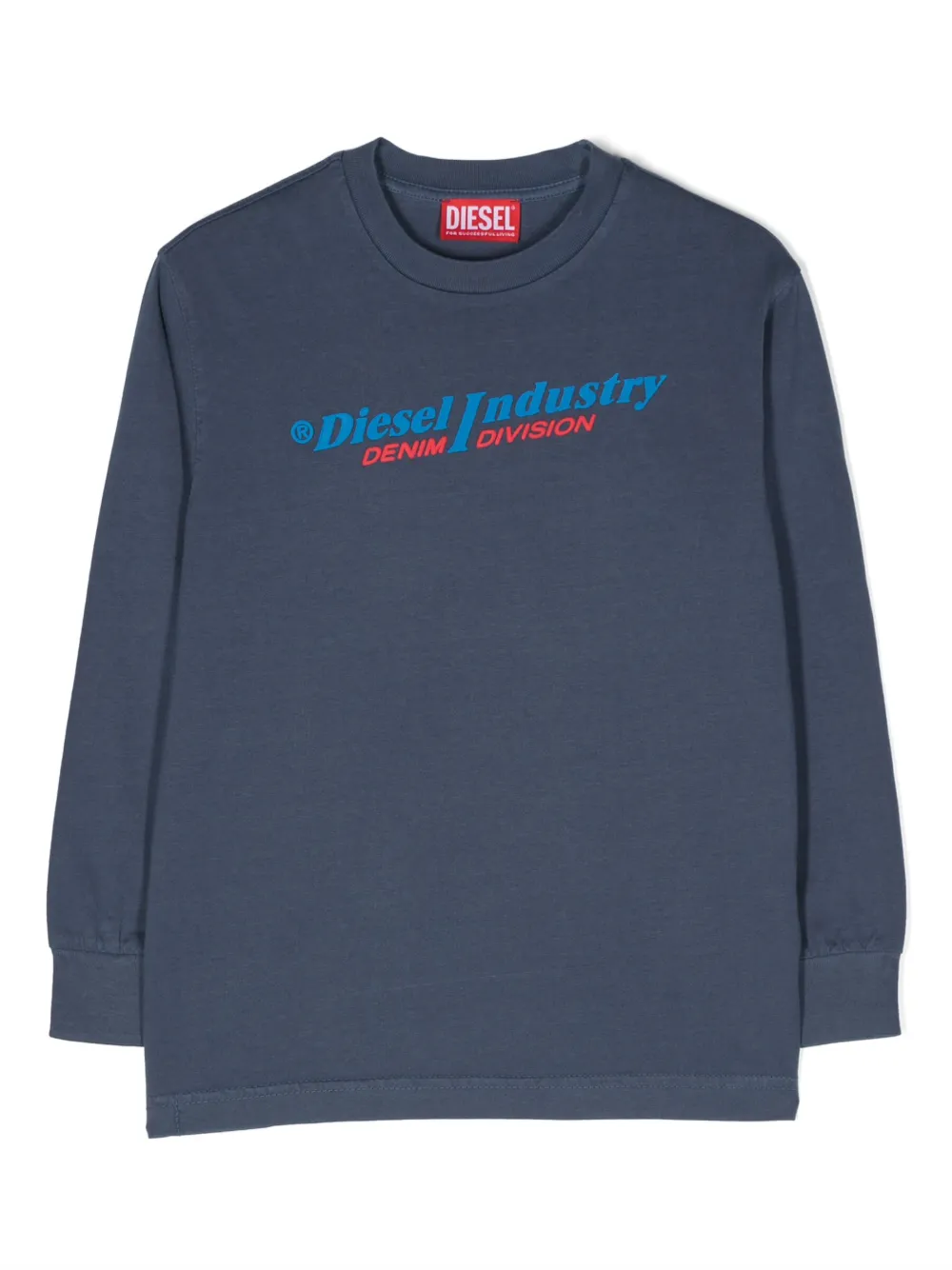 Diesel Kids logo-print long-sleeve T-shirt - Blue