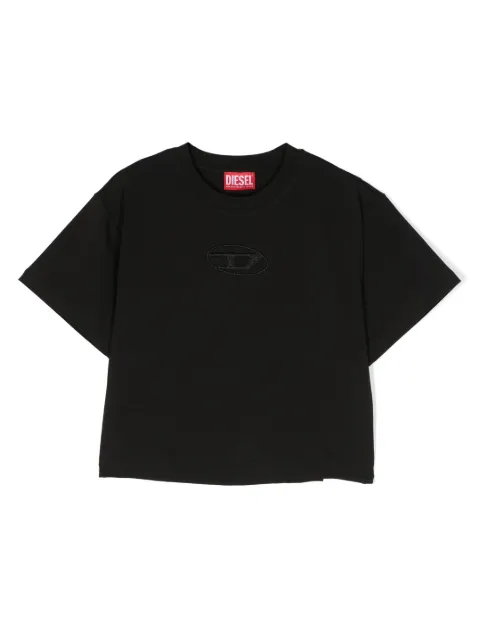 Diesel Kids 로고 자수 티셔츠