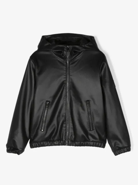 Diesel Kids veste en cuir artificiel à fermeture zippée