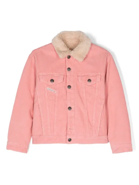 Diesel Kids Jresky shearling-collar corduroy jacket