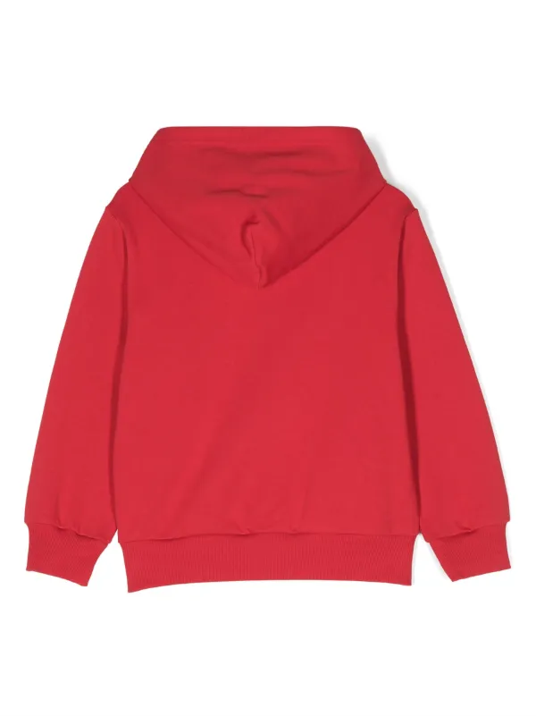 Diesel Kids logo print zip up Hoodie Red FARFETCH ZA