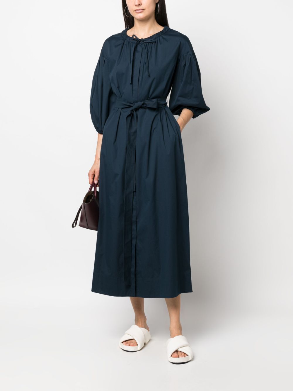 'S Max Mara Maxi-jurk met ceintuur - Blauw