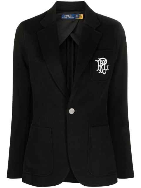 Polo Ralph Lauren embroidered-logo single-breasted blazer