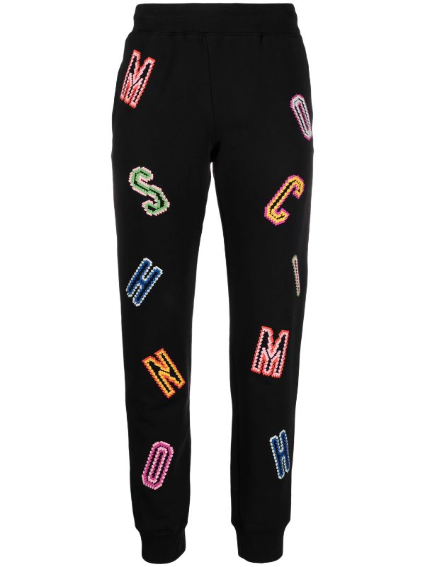 MOSCHINO JEANS logo-embroidered Cotton Track Pants - Farfetch
