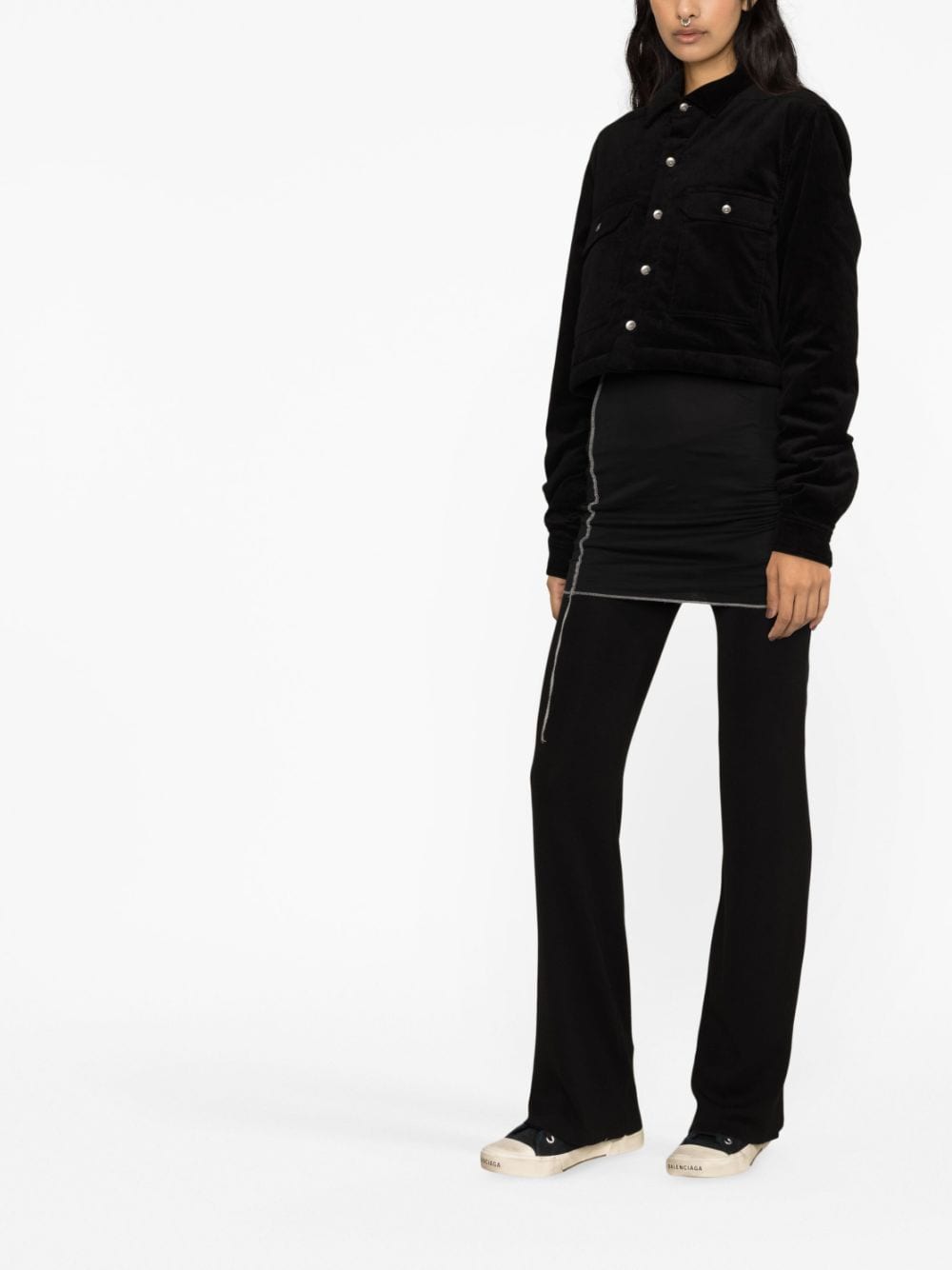 RICK OWENS DRKSHDW CORDUROY CROPPED JACKET 