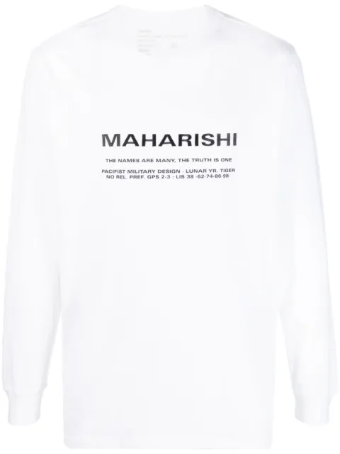 Maharishi playera manga larga con logo estampado