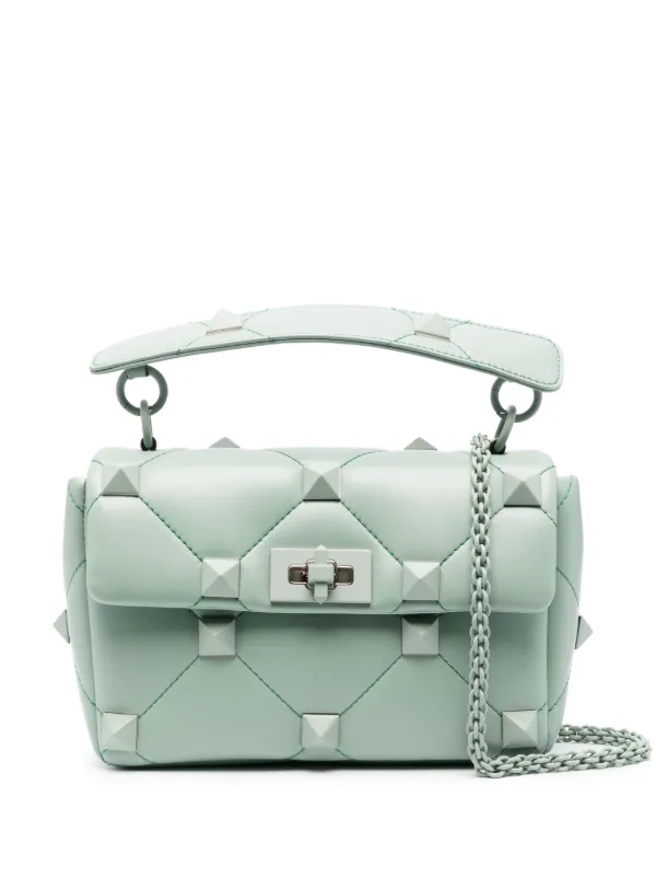 Valentino Medium Roman Stud Shoulder Bag - Green