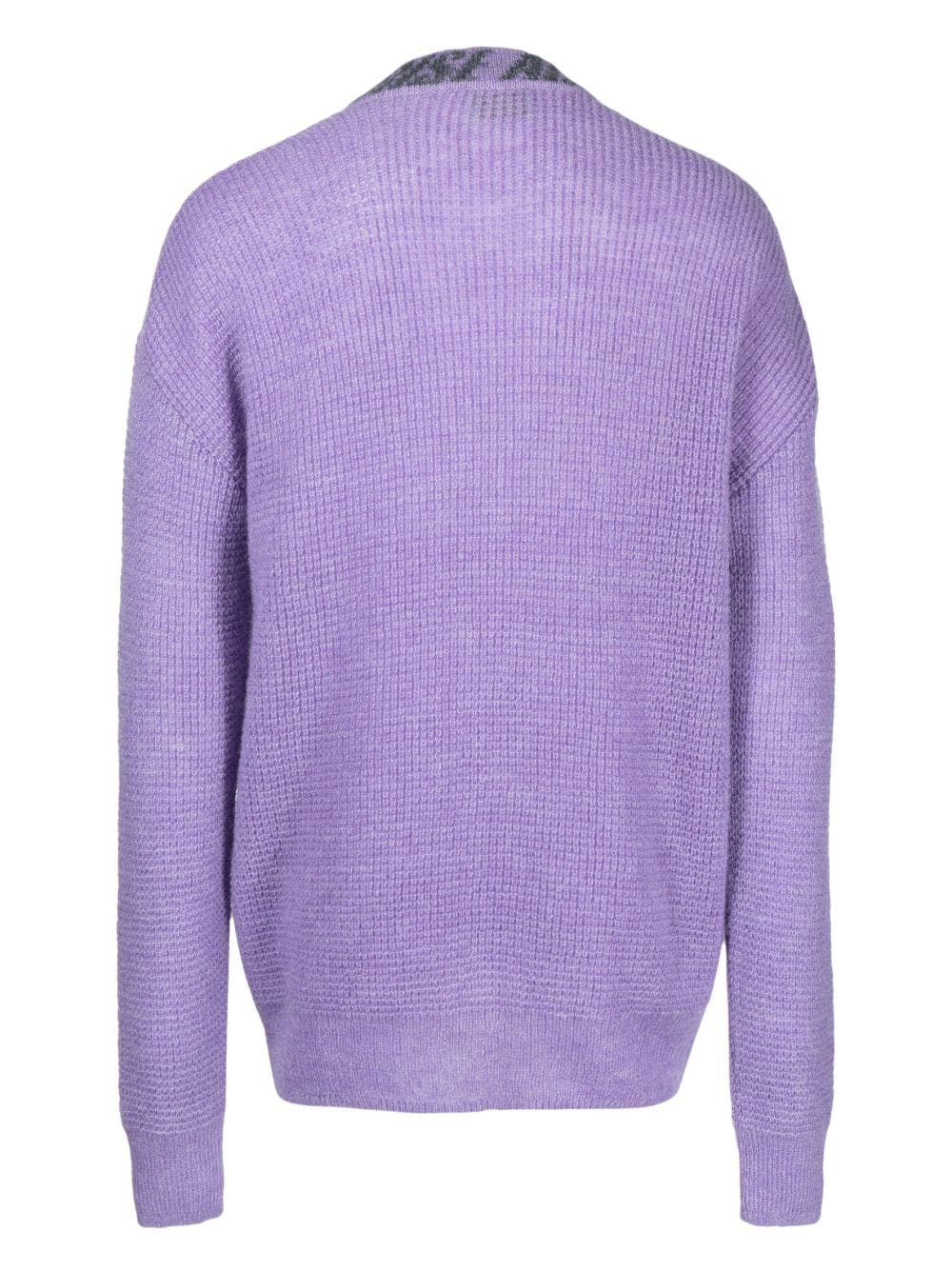 Shop Aries Waffle-knit Cardigan In Purple