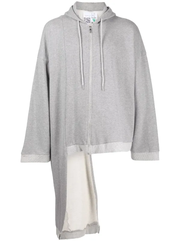 Natasha Zinko Asymmetric zip up Cotton Hoodie Farfetch