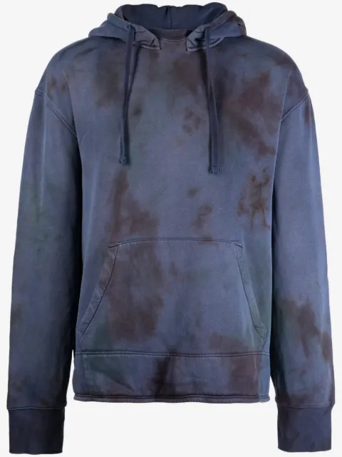 Stain Shade tie-dye drawstring cotton hood