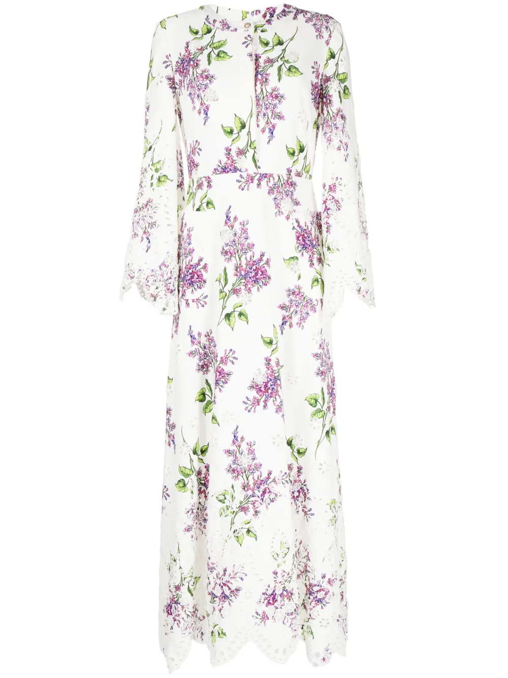 Elie Saab Maxi-jurk met bloemenprint Wit