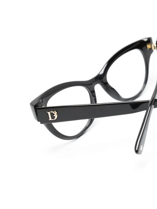 DSQUARED2 EYEWEAR logo-embossed cat-eye Glasses Black FARFETCH IN
