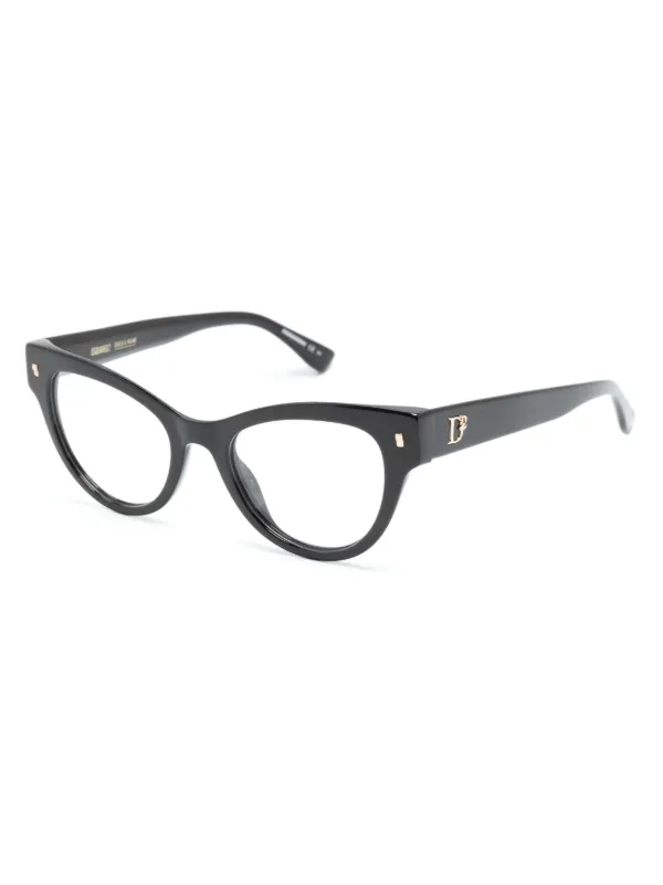 DSQUARED2 EYEWEAR logo-embossed cat-eye Glasses Black FARFETCH ID