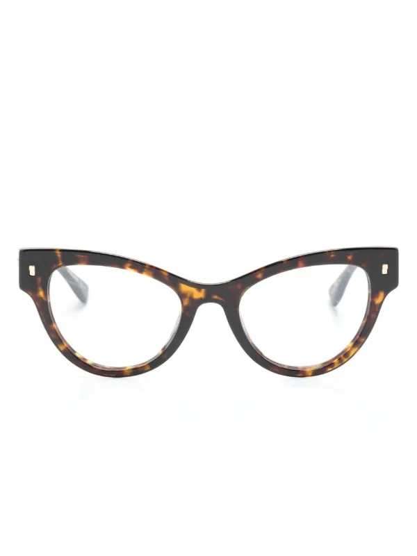 DSQUARED2 EYEWEAR logo-embossed cat-eye Glasses Brown