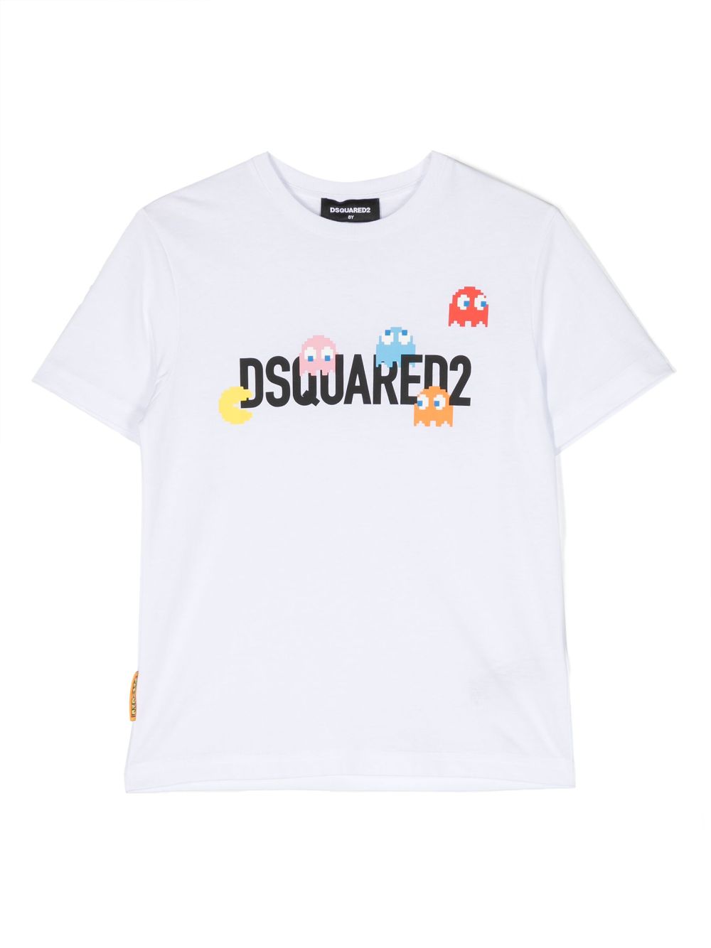 Dsquared2 Kids' Packman-print Cotton T-shirt In White