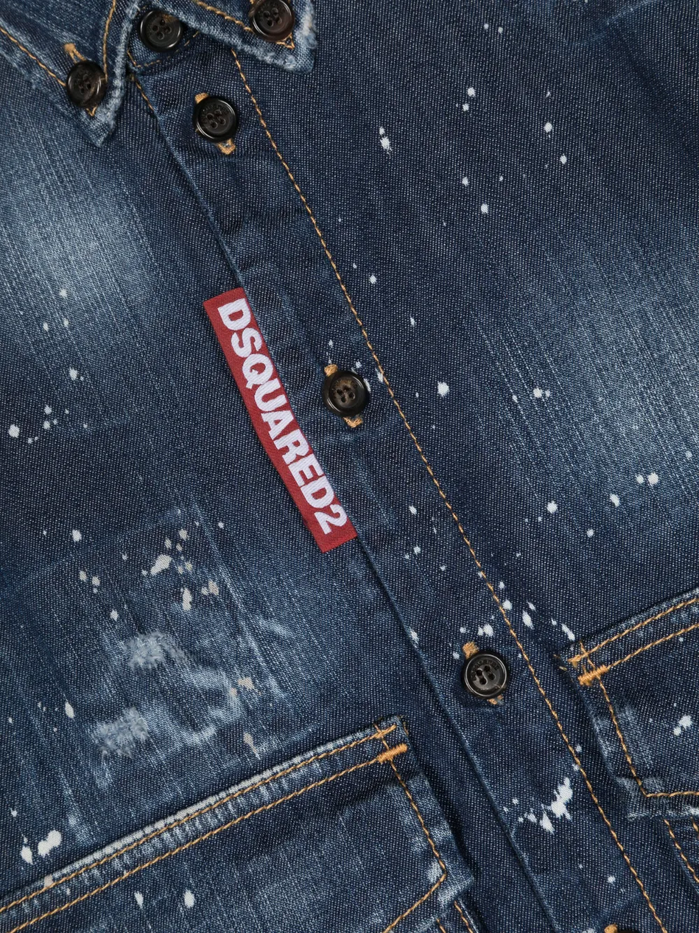DSQUARED2 KIDS ペイント デニムシャツ | ブルー | FARFETCH JP