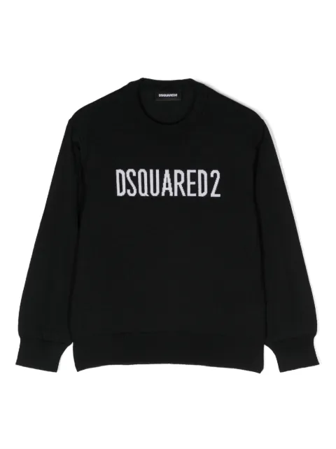DSQUARED2 KIDS suéter con cuello redondo y logo estampado