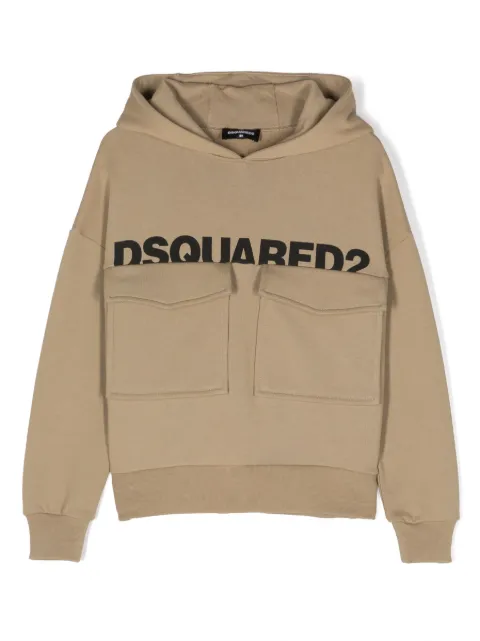 DSQUARED2 KIDS logo-print cotton hoodie
