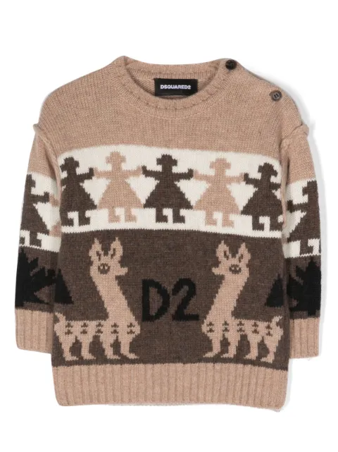 DSQUARED2 KIDS Suéter de tricô intarsia