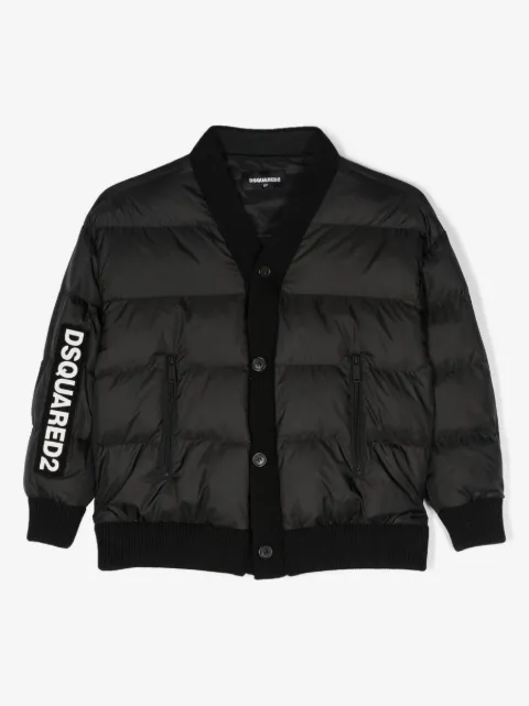 DSQUARED2 KIDS logo-patch padded jacket