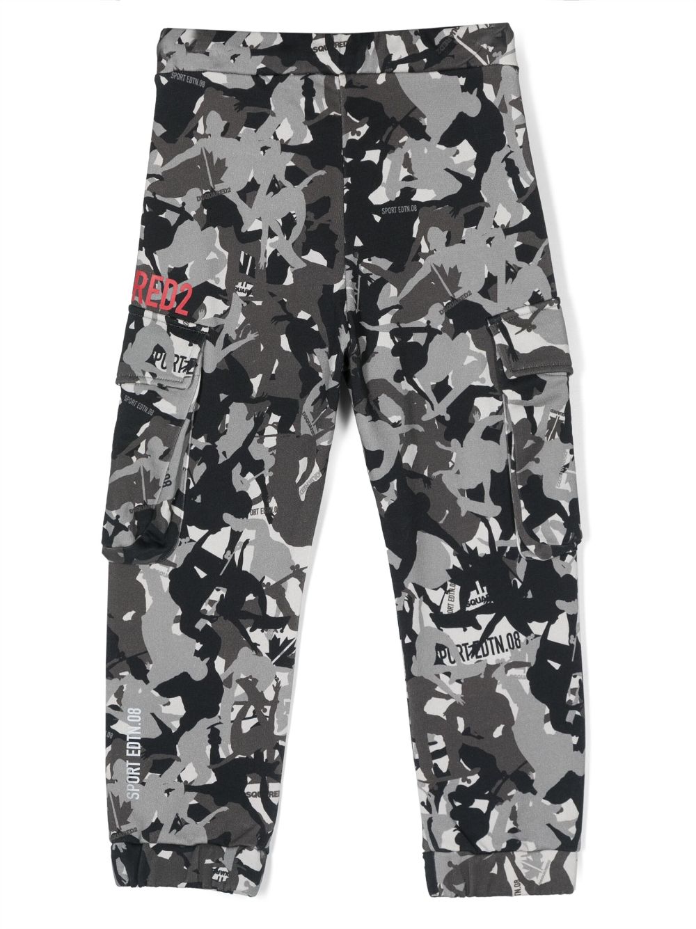 Shop Dsquared2 Camouflage-pattern Cargo Trousers In Grey