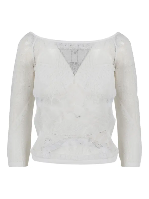 Alberta Ferretti レースブラウス | ホワイト | FARFETCH JP