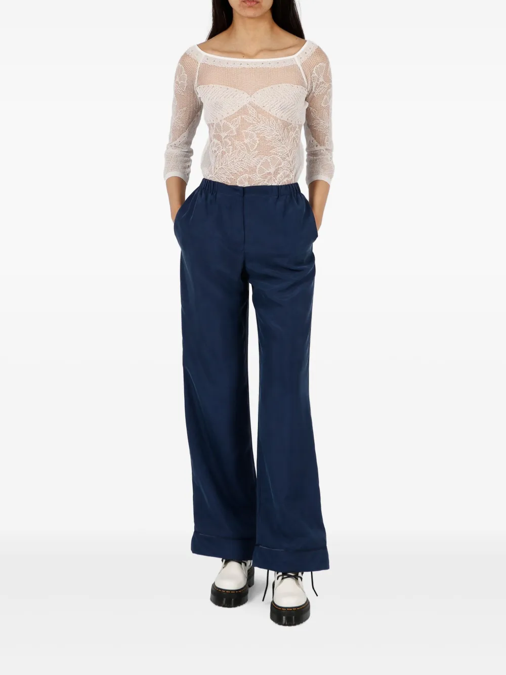 Alberta Ferretti lace blouse - Wit