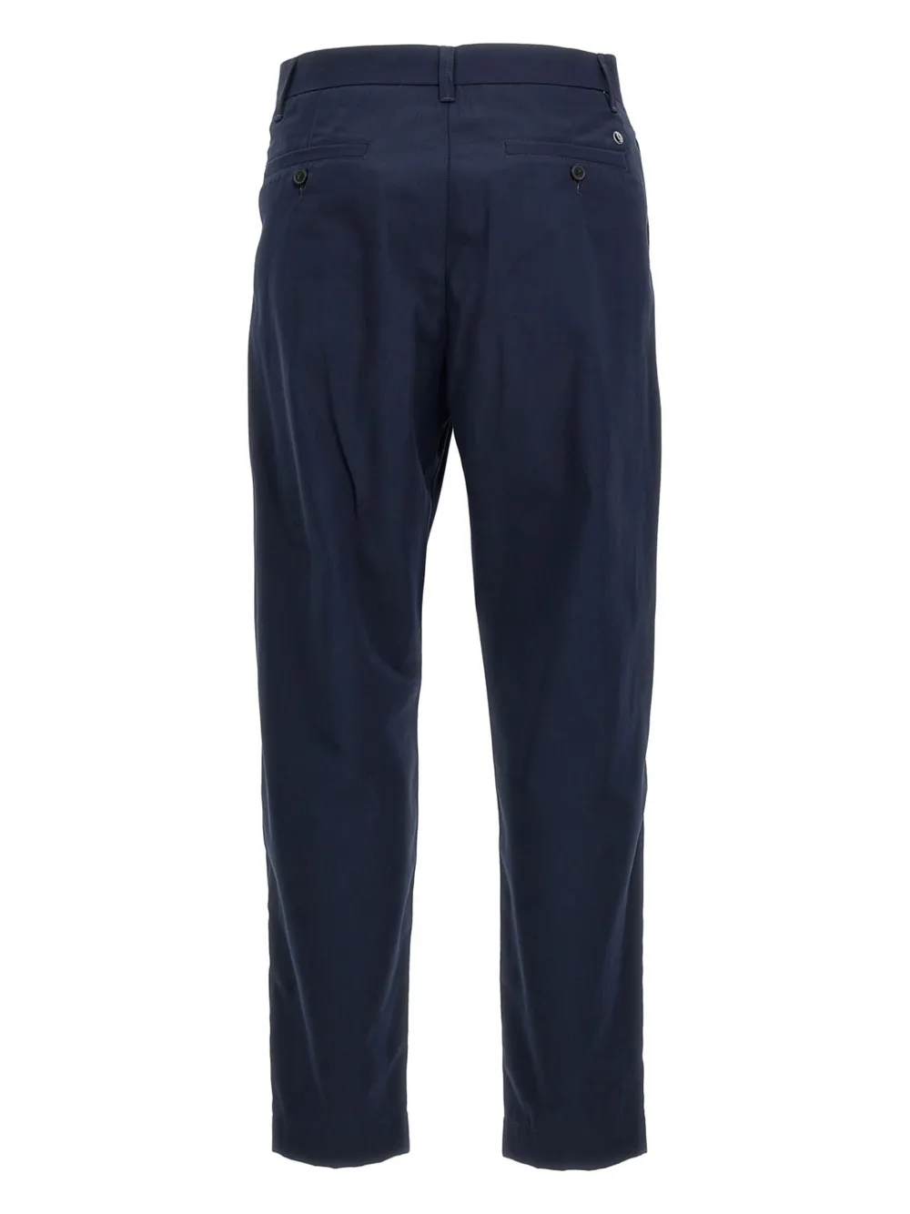 Closed cotton straight-leg trousers - Blauw
