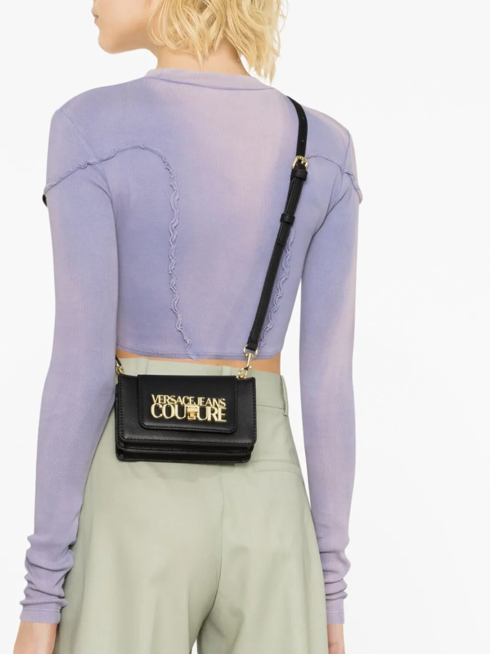 Versace Jeans Couture Logolettering Crossbody Bag In Black ModeSens