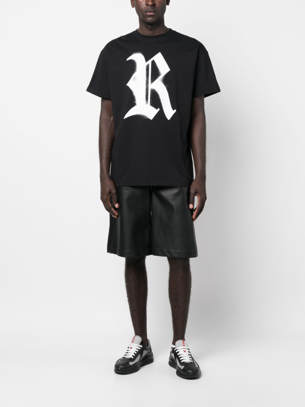 Raf Simons T-shirt met logoprint - Zwart