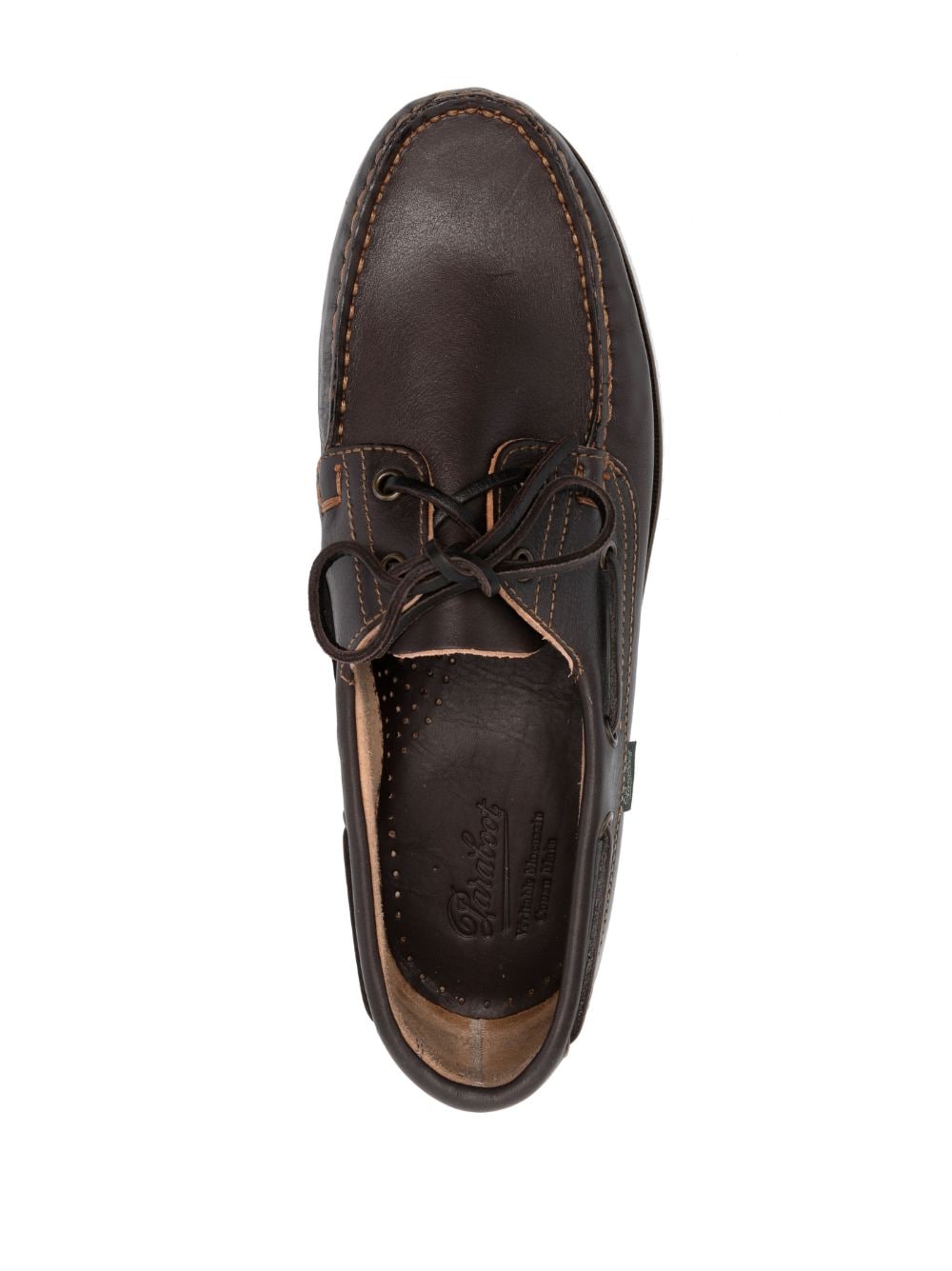 Shop Paraboot Lace-up Leather Boat Shoes In Brown