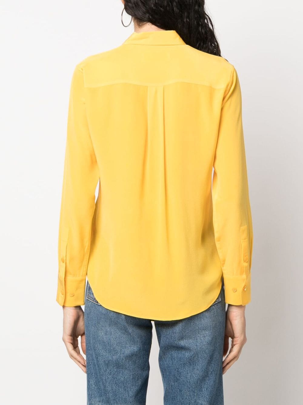 Shop Equipment Long-sleeve Silk Shirt In Yellow