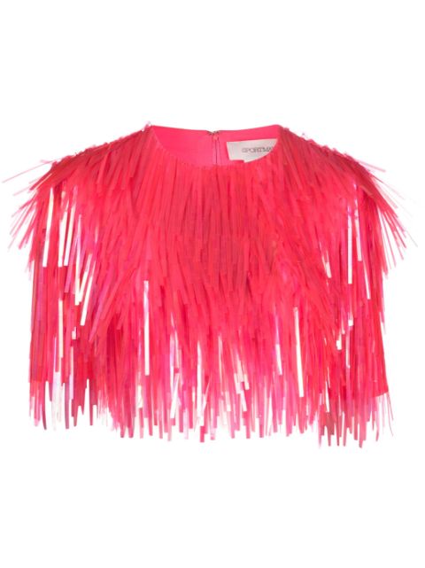 Sportmax fringed cropped top