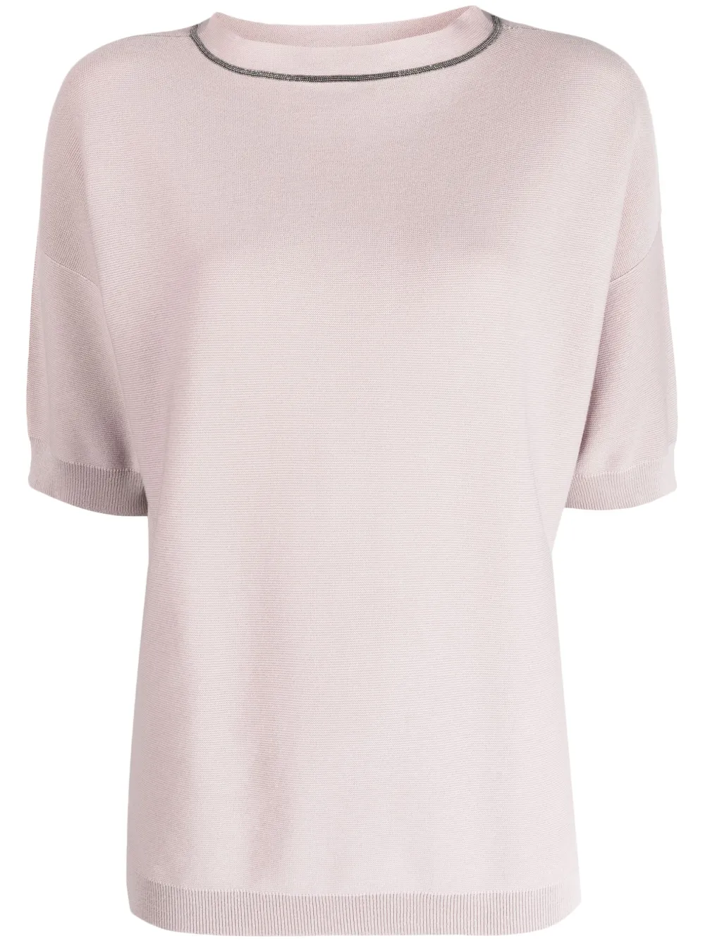 ball-chain detail fine-knit top