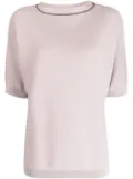 Fabiana Filippi ball-chain detail fine-knit top - Pink