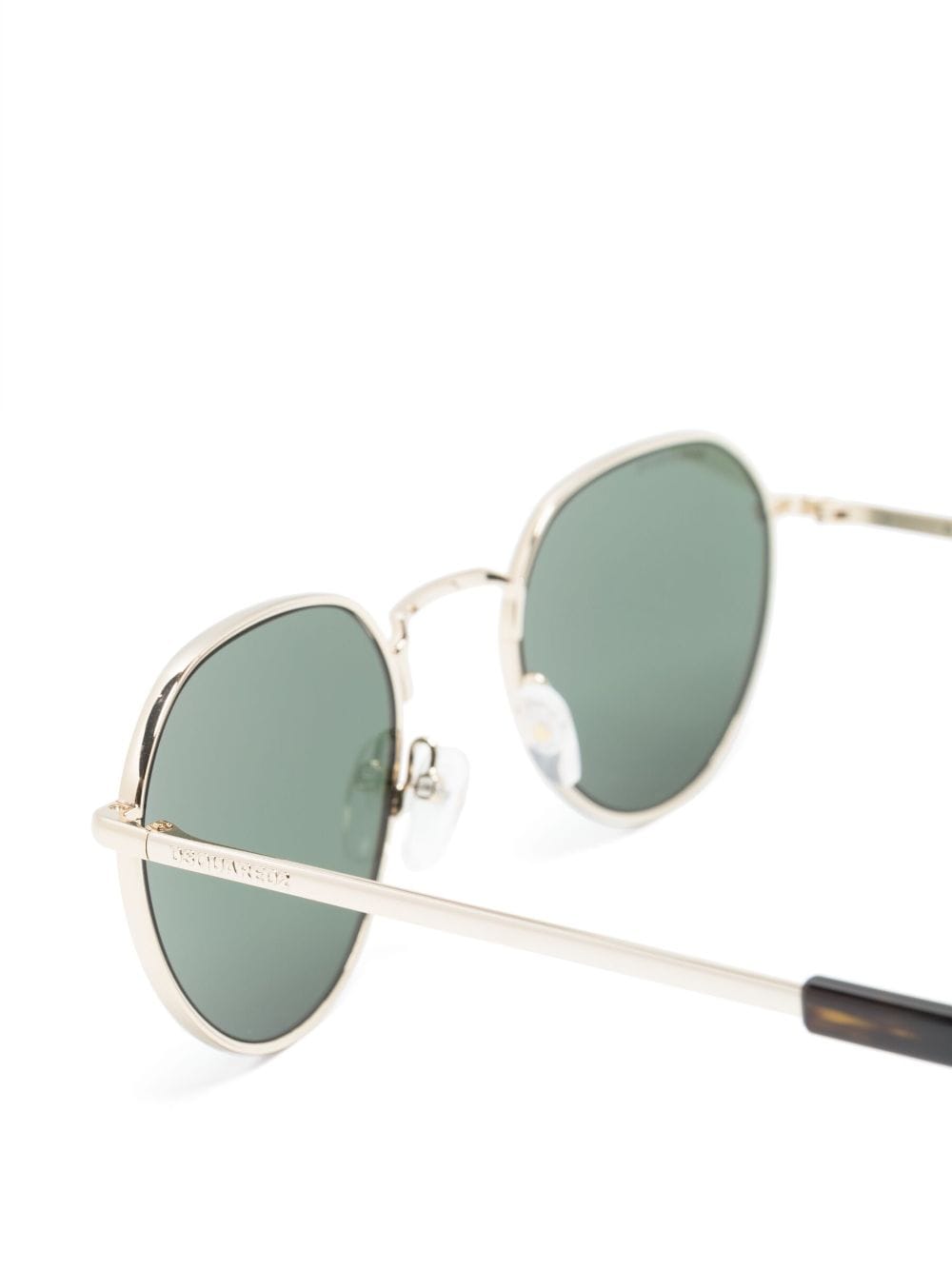 Shop Dsquared2 Metallic-effect Round-frame Sunglasses In Gold