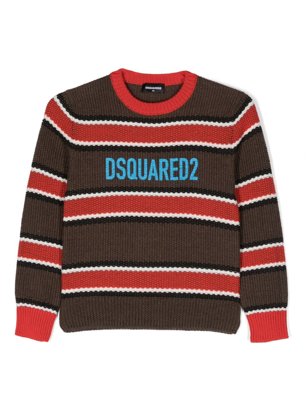 Dsquared2 Kids logo-print striped jumper - Brown