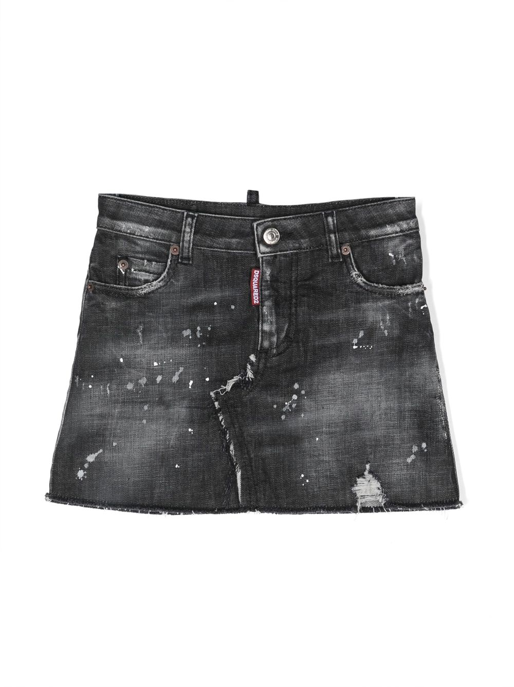 Shop Dsquared2 Ripped-detail Denim Skirt In Black