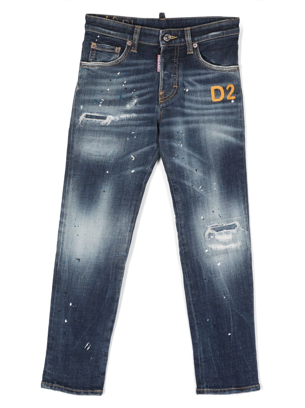 DSQUARED2 KIDS logo-print straight-leg jeans - Blue