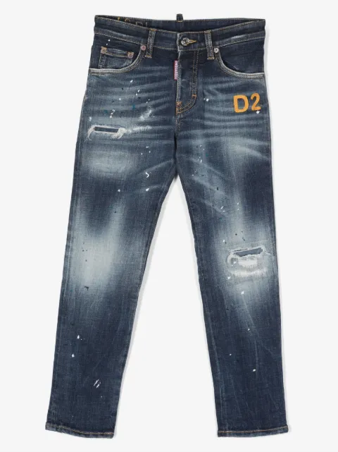 DSQUARED2 KIDS logo-print straight-leg jeans