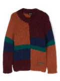 DSQUARED2 KIDS colour-block knitted jumper - Orange